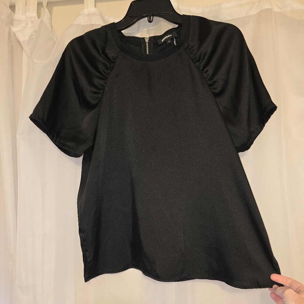 DKNY Ruched short SLEEVE TOP - Picture 3 of 6